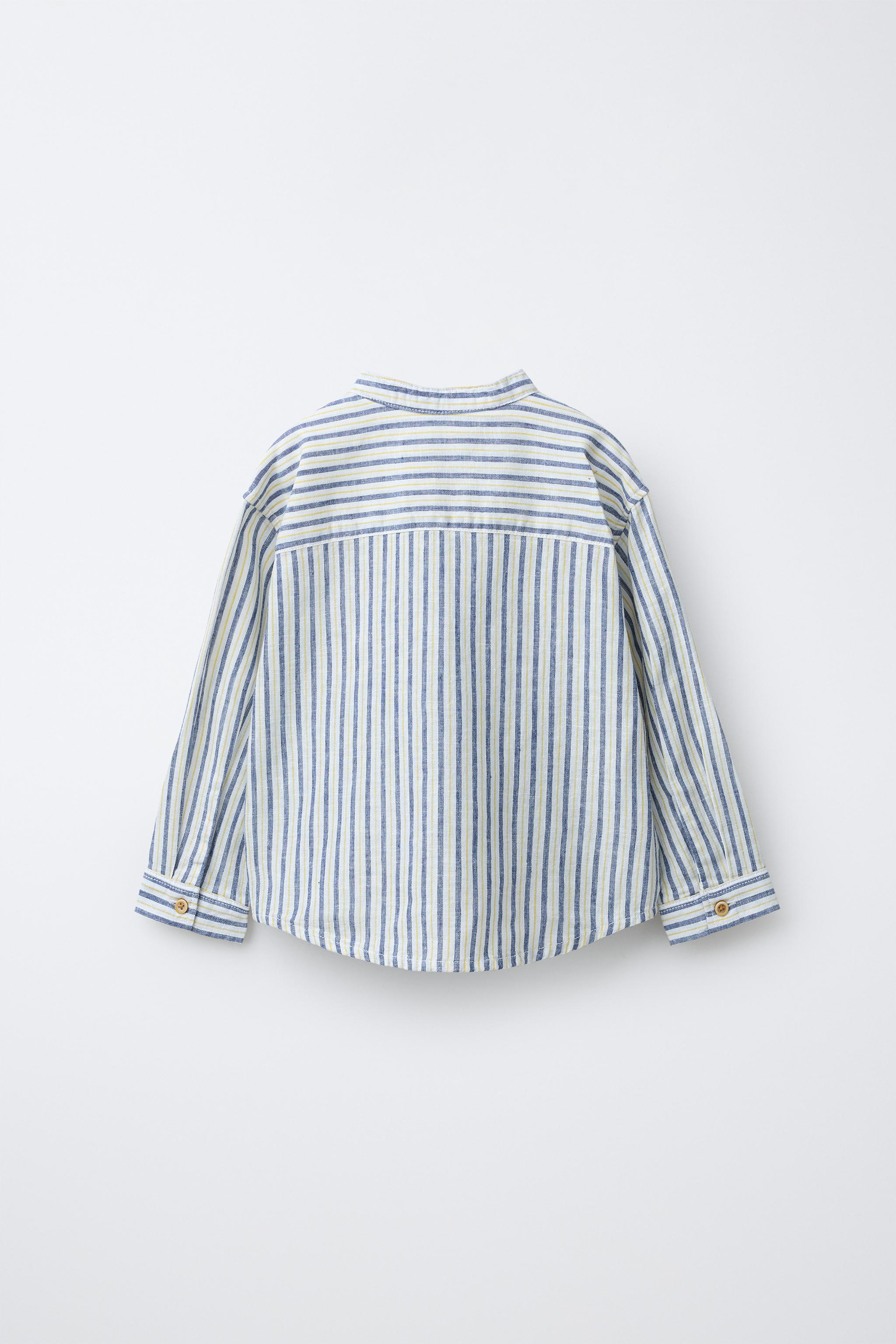 CHEMISE À RAYURES LIN ET COTON